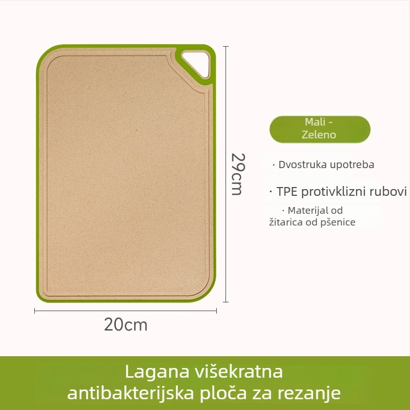 Daska za rezanje od pšenične slame - dvostrana, antibakterijska, protuklizna, protiv plijesni, za kućnu kuhinju