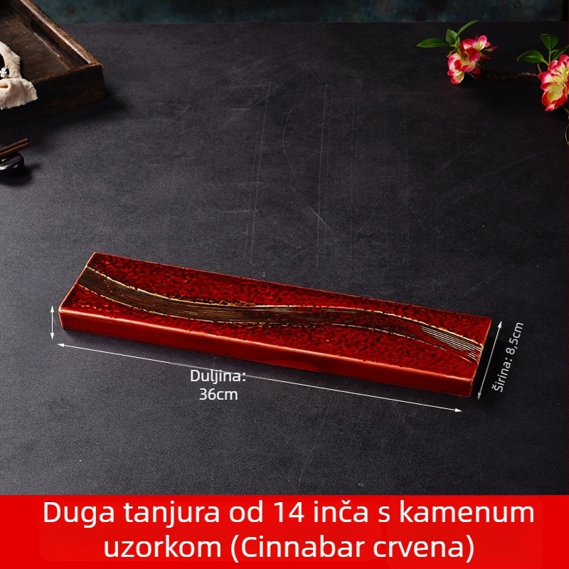 Tanjur za sushi (japanski stil, porcelan, kvadratni oblik, mikrovalna pećnica sigurna, glazirana površina)