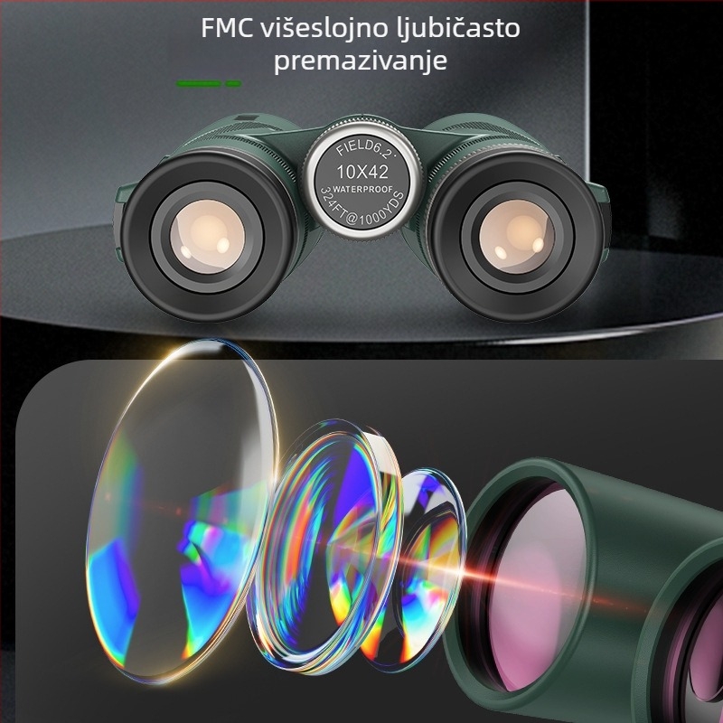 Binokulari 10x42 s noćnim vidom, visoka definicija optike za aktivnosti na otvorenom i putničku fotografiju