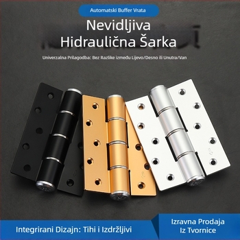 Skriti hidraulični šarnir za vrata namijenjeni nevidljivim prostorima – tiho zatvaranje, podesiva brzina zatvaranja, aluminijska legura, premaz u spreju, model Adjustable Door Stopper, brend Yalida