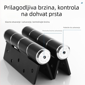 Skriti hidraulični šarnir za vrata namijenjeni nevidljivim prostorima – tiho zatvaranje, podesiva brzina zatvaranja, aluminijska legura, premaz u spreju, model Adjustable Door Stopper, brend Yalida
