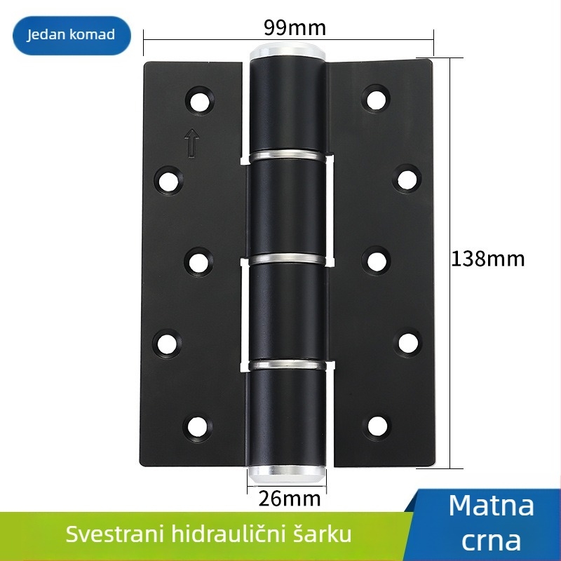 Skriti hidraulični šarnir za vrata namijenjeni nevidljivim prostorima – tiho zatvaranje, podesiva brzina zatvaranja, aluminijska legura, premaz u spreju, model Adjustable Door Stopper, brend Yalida
