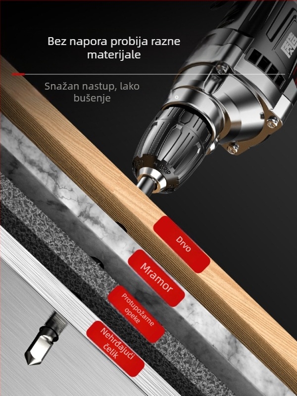 Električna ručna bušilica 220V, kućna upotreba, naprijed/nazad, fiksna brzina, priključeno na kabel