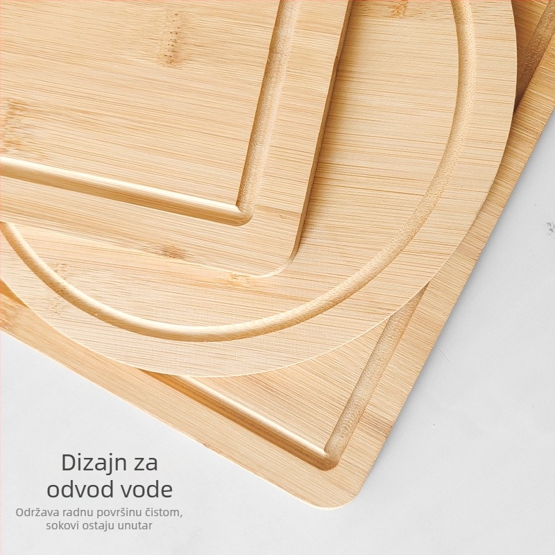 Daska za rezanje od bambusa – okrugla i kvadratna, protuklizna, za kućnu upotrebu, moderan stil