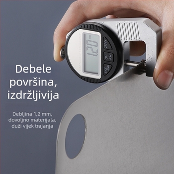 Mu Ti ploča za rezanje od čistog titanija, prijenosna, dvostrana, antibakterijska, površina s pjeskarenom završnom obradom