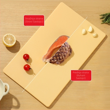 PE antibakterijska daska za rezanje, dvostruka s odjeljivanjem sirovog i kuhano, debela, fleksibilna kuhinjska ploča