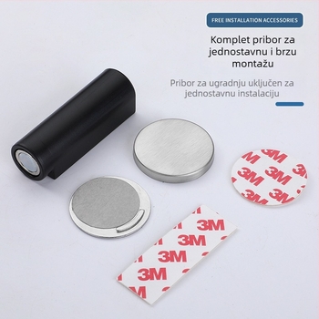GP1 magnetski podni stopper za vrata — bez bušenja, ultra-tanka osnova, podna montaža, automatsko upravljanje, plastika, laserski gravirana površina