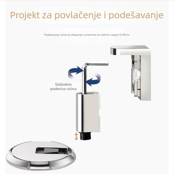 Mehanički podni stopper vrata sa usisavanjem, bez bušenja, cinkovog legura, elektroplatiranje, montiran na podu, ručno upravljanje