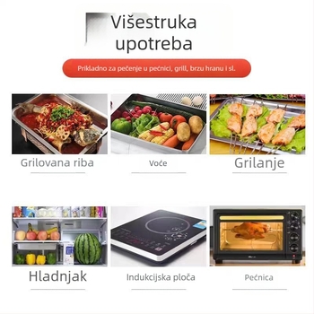 Tavica od nehrđajućeg čelika, kvadratnog oblika, pogodna za mikrovalnu, duboka kuhinjska pladnja za hotele i obroke