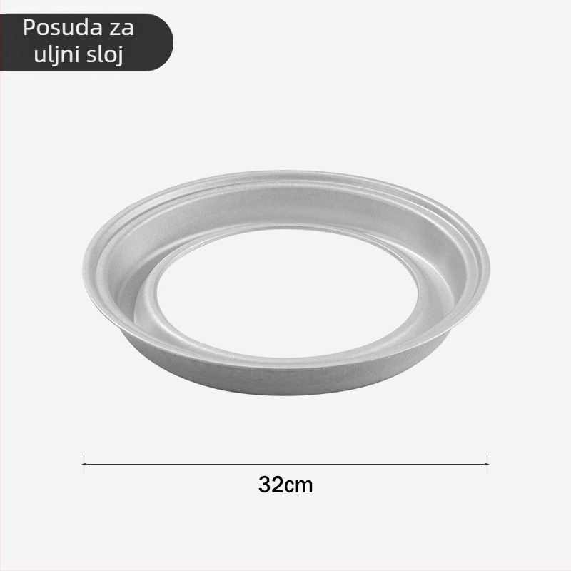 Set alata za roštilj na otvorenom s mrežom za roštilj, pločom za roštilj i posuđama za ugljen