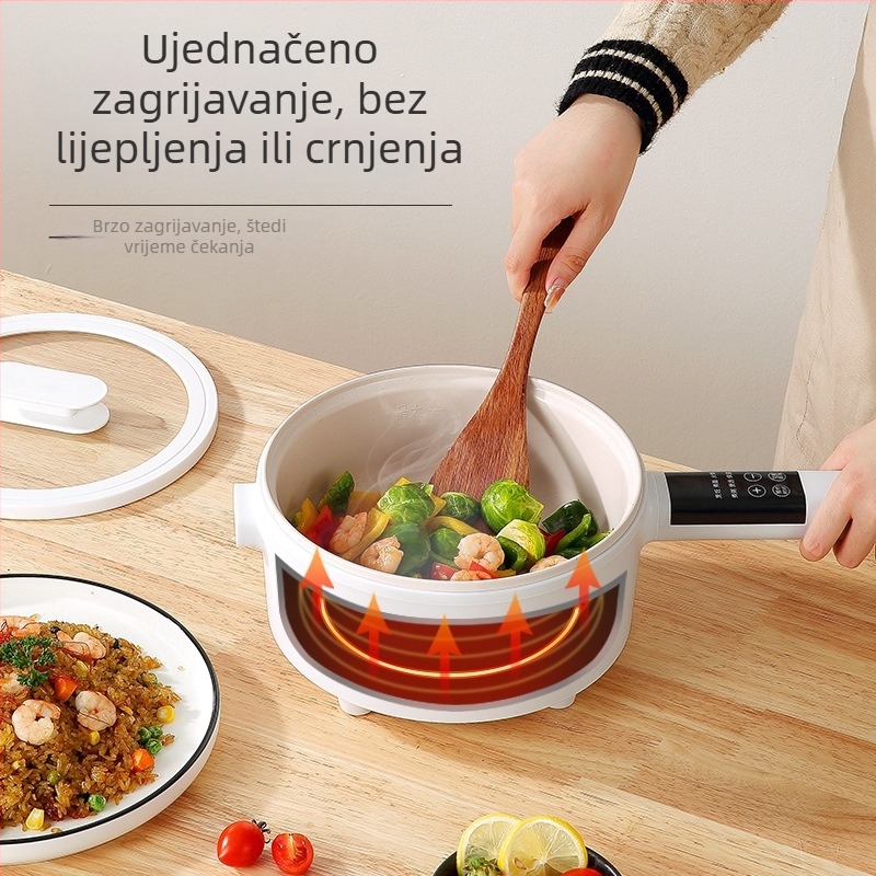 Električni kuhalo s integriranom višefunkcionalnom posudom, unutarnja posuda od nehrđajućeg čelika, mikroračunalno upravljanje, izolacija, kapacitet 2,1–4 L za 2–3 osobe