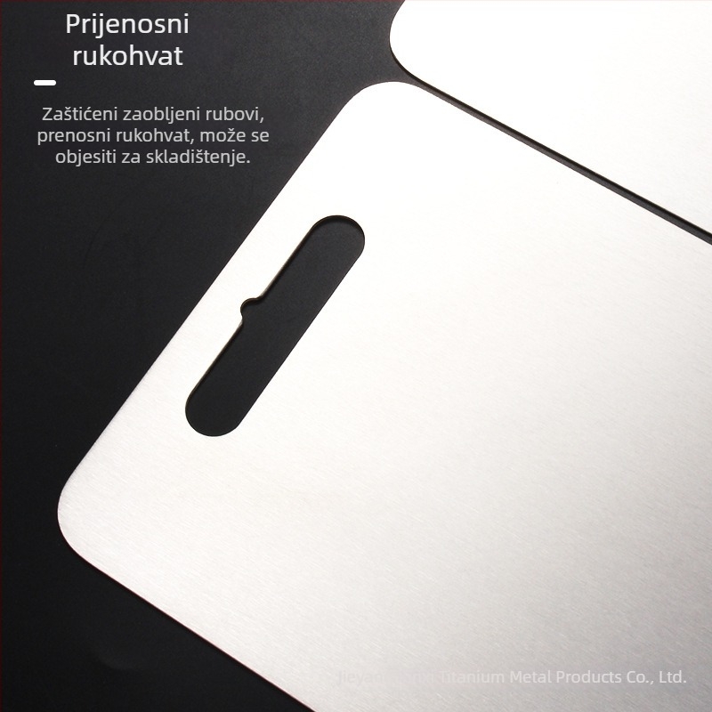 Dvostrana titanijska daska za rezanje, antibakterijska, otporna na plijesan, prehrambene kvalitete, prijenosna kuhinjska daska