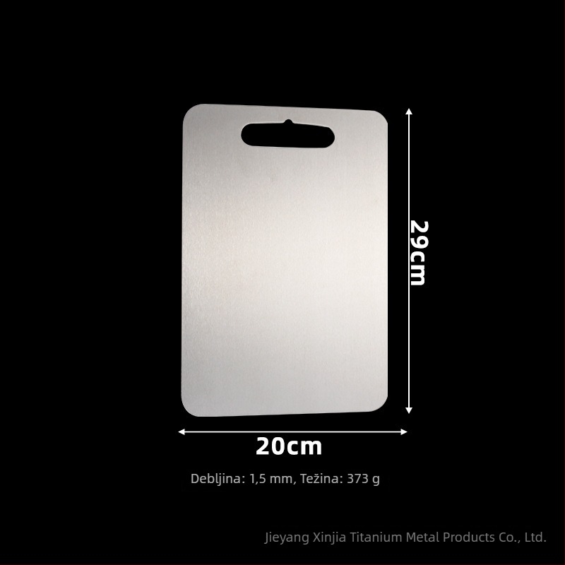 Dvostrana titanijska daska za rezanje, antibakterijska, otporna na plijesan, prehrambene kvalitete, prijenosna kuhinjska daska