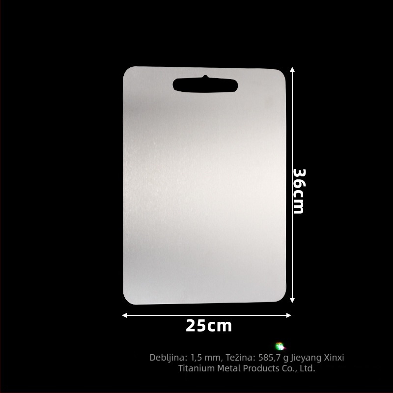 Dvostrana titanijska daska za rezanje, antibakterijska, otporna na plijesan, prehrambene kvalitete, prijenosna kuhinjska daska