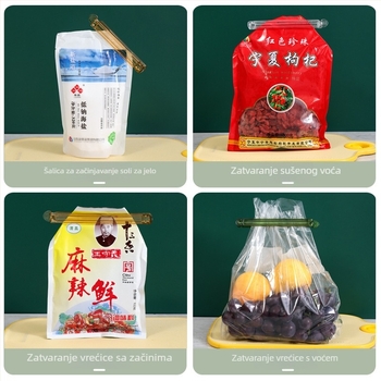 Xihui Prozirni klips za zatvaranje snacka — 5-pack, kuhinjske vrećice za čaj i mliječni prah (Moderan minimalistički stil)