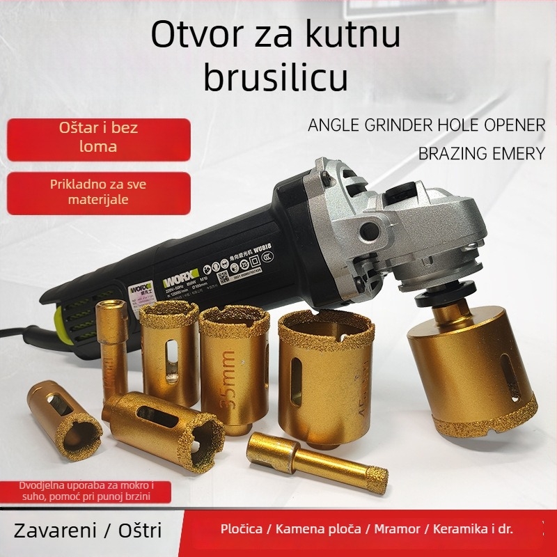 Majestic Bušilica za rupe na keramičkim pločicama za suho bušenje, pogodna za mramor, granit i kamene ploče