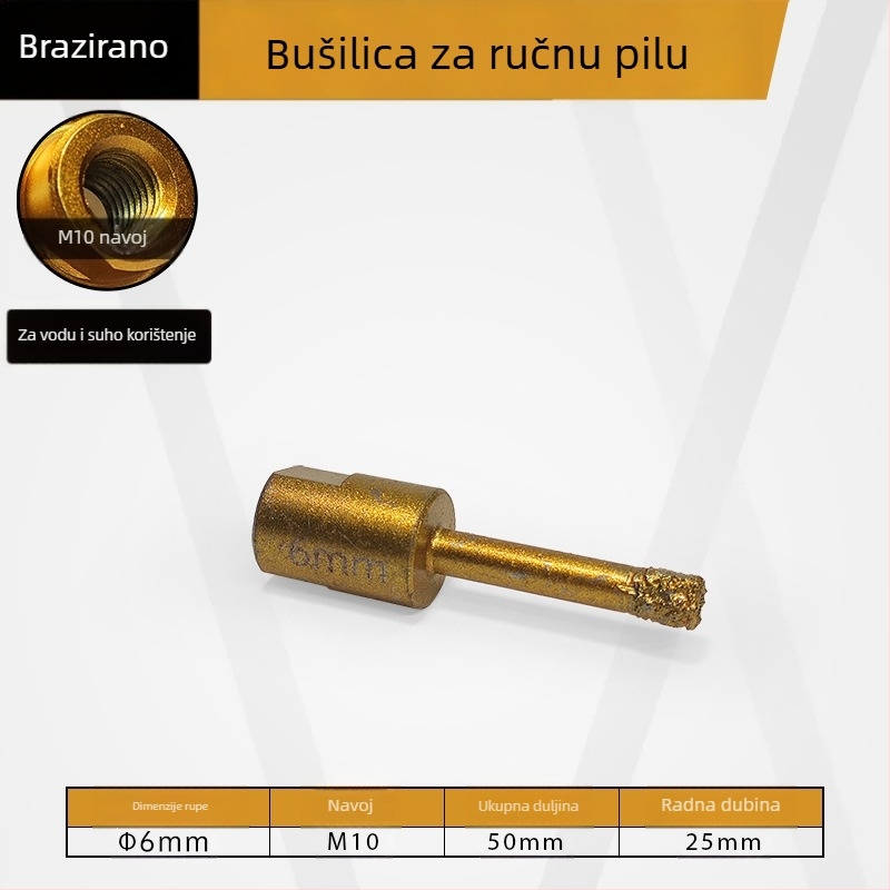 Majestic Bušilica za rupe na keramičkim pločicama za suho bušenje, pogodna za mramor, granit i kamene ploče