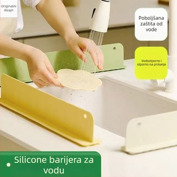 Silikonska pregrada za prskanje s usisnim čašicama za kuhinjsku sudoperu • Materijal: silikon • Tip: zaštita od prskanja • Učvršćivanje: usisne čašice • Stil: moderan minimalistički
