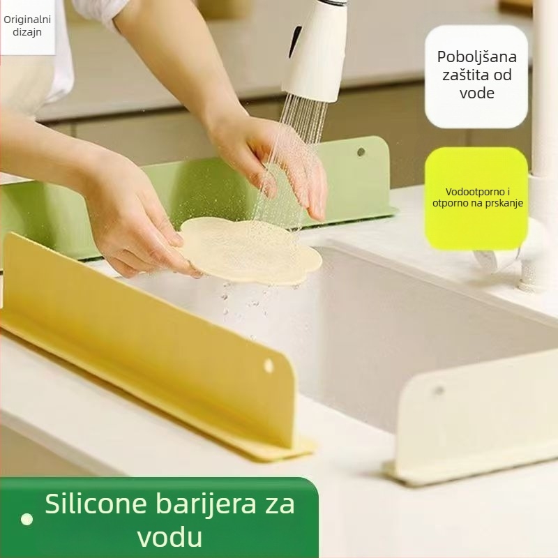 Silikonska pregrada za prskanje s usisnim čašicama za kuhinjsku sudoperu • Materijal: silikon • Tip: zaštita od prskanja • Učvršćivanje: usisne čašice • Stil: moderan minimalistički