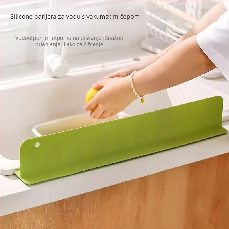 Silikonska pregrada za prskanje s usisnim čašicama za kuhinjsku sudoperu • Materijal: silikon • Tip: zaštita od prskanja • Učvršćivanje: usisne čašice • Stil: moderan minimalistički