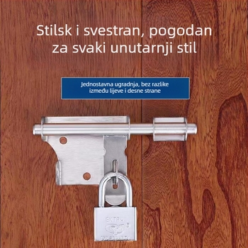 Brava za vrata s zatvaračem tipa F, nehrđajući čelik 201/304, polirana površina, Honest brend, moderan minimalistički stil