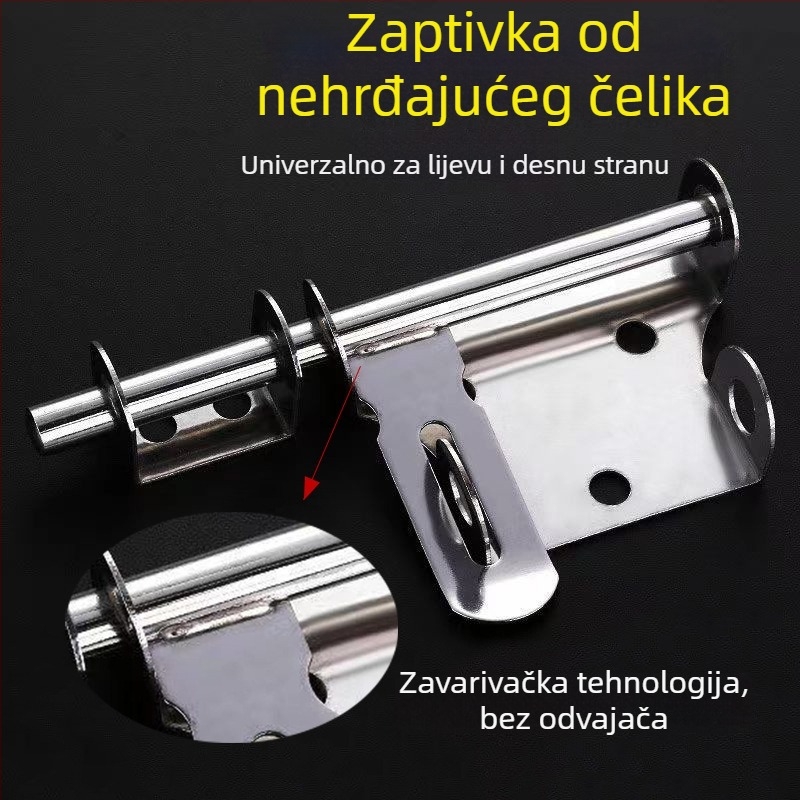 Brava za vrata s zatvaračem tipa F, nehrđajući čelik 201/304, polirana površina, Honest brend, moderan minimalistički stil