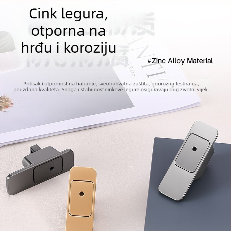 Nevidljivi magnetski zasun za drvena vrata — F tip zasuna, cinkova legura, elektroplatirani završni sloj, moderan stil