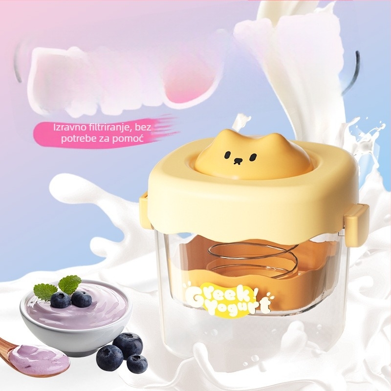Filter za jogurt i odjeljivač surutke za domaći gusti grčki jogurt — filtracijski uređaj visoke kvalitete, konstrukcija od ABS-a, PS-a, najlonske mreže i 304 nehrđajućeg čelika, mogućnost otiska logotipa