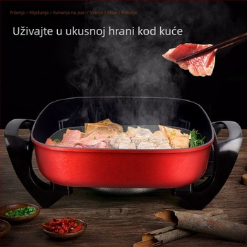 Električni višefunkcijski lonac s ne-prijanjajućim premazom, 1500W+, kapacitet 5-6L, tijelo od aluminijske legure, upravljanje gumbom, 220V