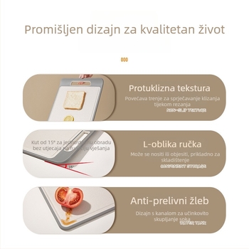 Daska za rezanje od pšenične slame, dvostruka, protivklizna, bakteriostatistička i otporna na plijesni, kuhinjska