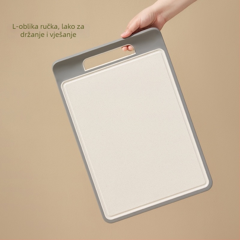 Daska za rezanje od pšenične slame, dvostruka, protivklizna, bakteriostatistička i otporna na plijesni, kuhinjska