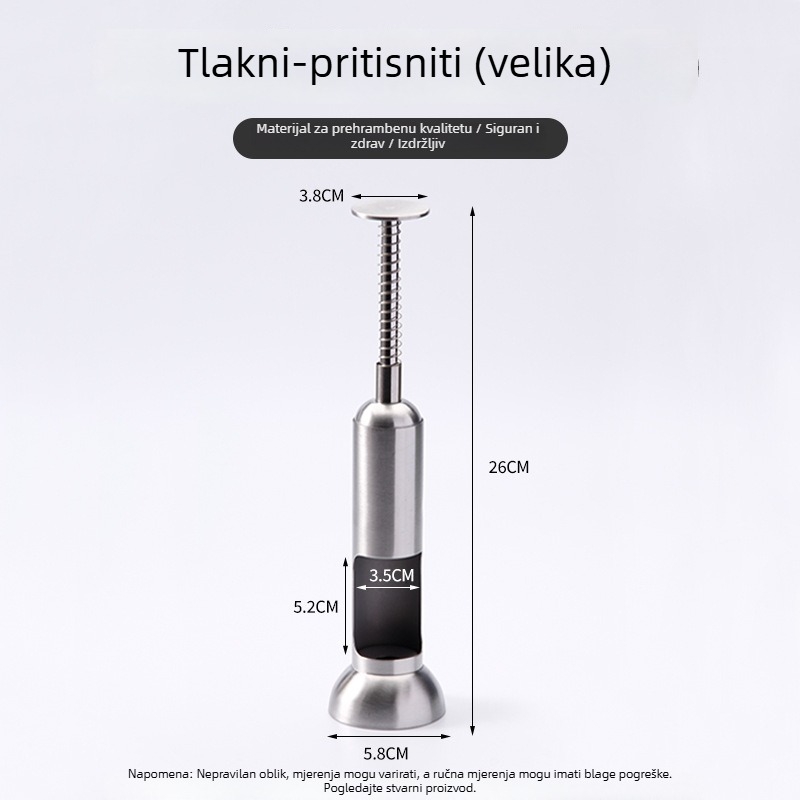 Alat za vađenje sjemenki iz crvenih datulâ i gloga, 304 nehrđajući čelik, opružni, s temeljem, mogućnost prilagodbe