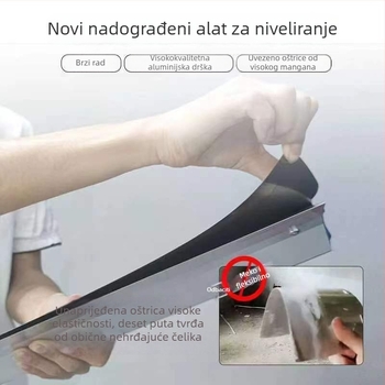 Pločasta špahtla za čišćenje pepela, osnova od nehrđajućeg čelika, držač od aluminijske legure, model QL001