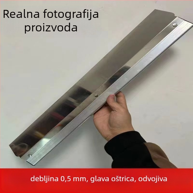 Pločasta špahtla za čišćenje pepela, osnova od nehrđajućeg čelika, držač od aluminijske legure, model QL001