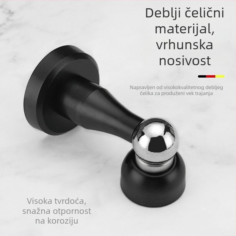 Nehrđajući čelični magnetski zaustavljač vrata – zidni, bez bušenja, protiv sudara, magnetska glava, završna obrada brušena / elektroplatirana