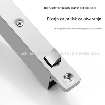 Skriveni automatski zasun za dvostruka vrata, od nehrđajućeg čelika/zlitine cinka, polirana površina, moderni minimalistički stil