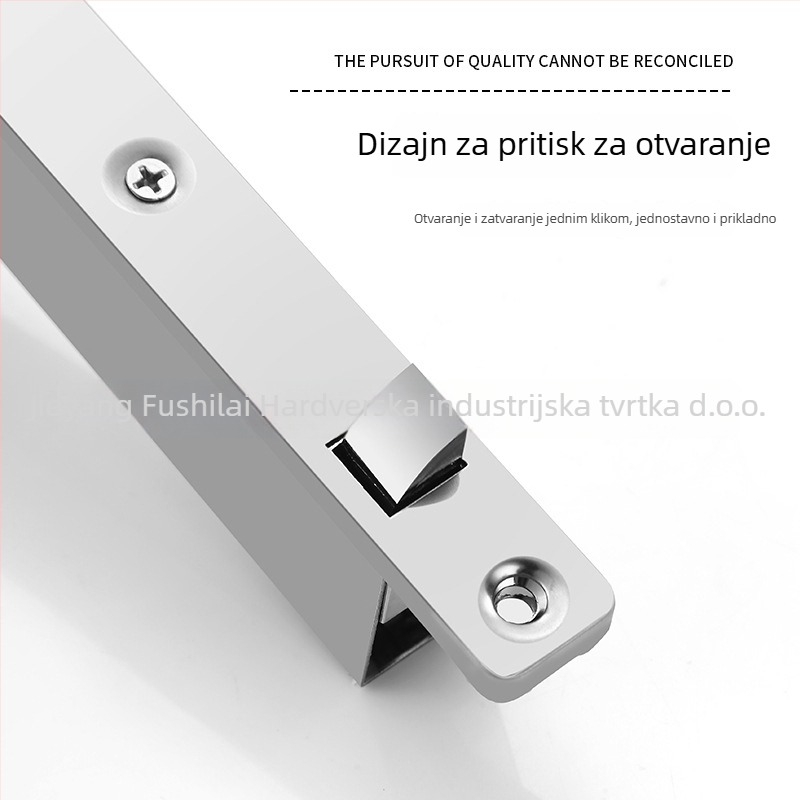 Skriveni automatski zasun za dvostruka vrata, od nehrđajućeg čelika/zlitine cinka, polirana površina, moderni minimalistički stil