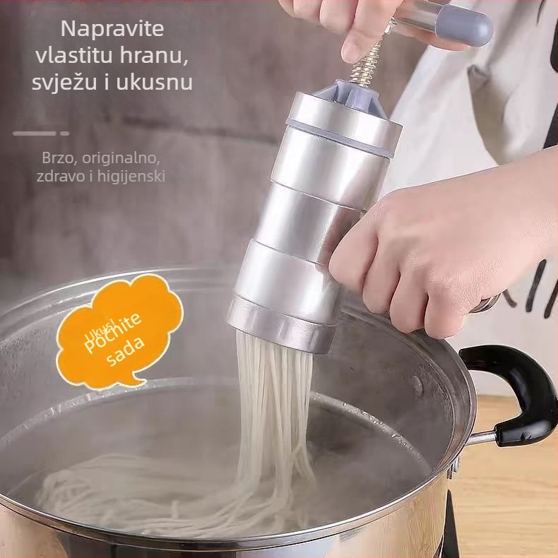 Ručna presa za tijesto od nehrđajućeg čelika – alat za izradu tjestenine, Chibei