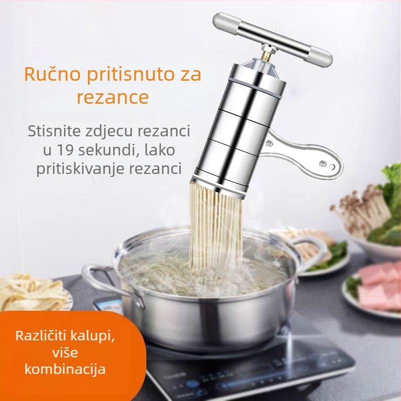 Ručna presa za tijesto od nehrđajućeg čelika – alat za izradu tjestenine, Chibei