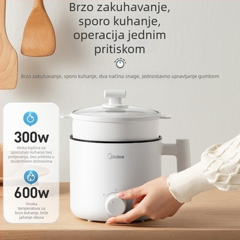 Midea električno kuhalo s nepriľnim unutarnjim posudom, kapacitet do 2 L, za 2–3 osobe, upravljanje gumbom, model XZE1613