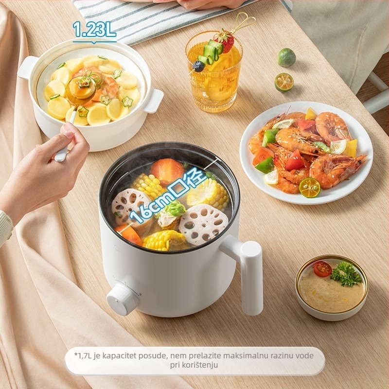 Midea električno kuhalo s nepriľnim unutarnjim posudom, kapacitet do 2 L, za 2–3 osobe, upravljanje gumbom, model XZE1613