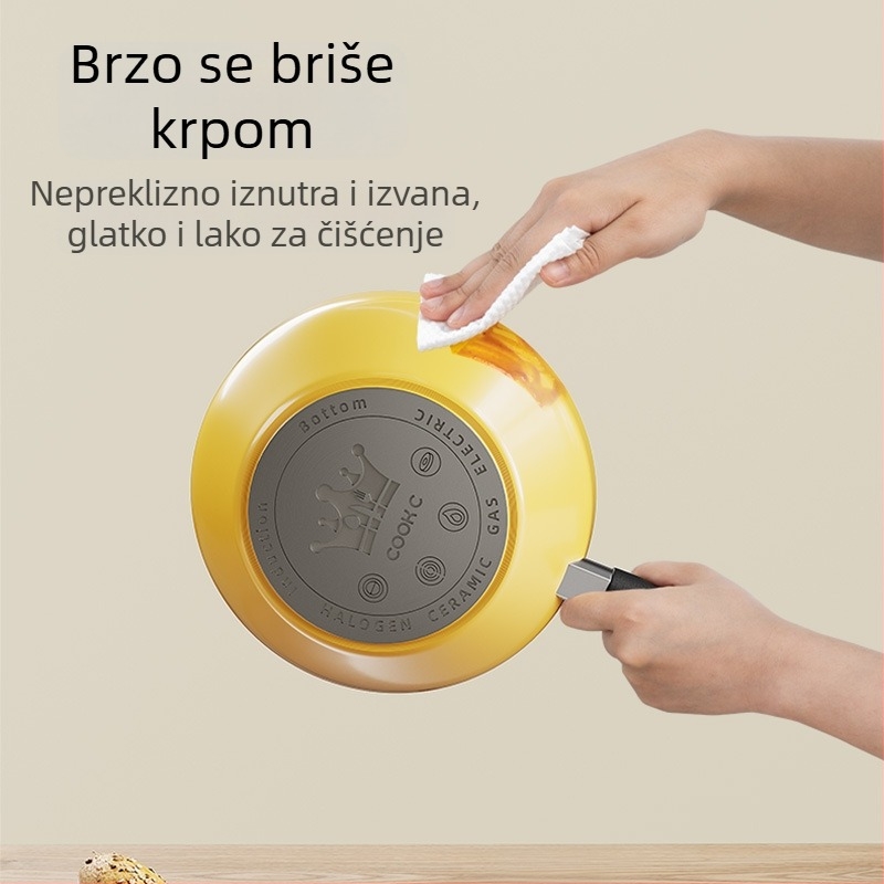Wok - neprianjajući, dno od kovanog željeza s dvostrukim dnom, poklopac od nehrđajućeg čelika sa prozirnim staklom, kompatibilan sa svim pločama