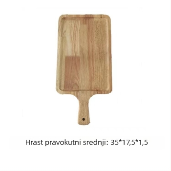 Drvena dvostruka daska za rezanje – pizza, sushi, peciva i kruh, masivno drvo