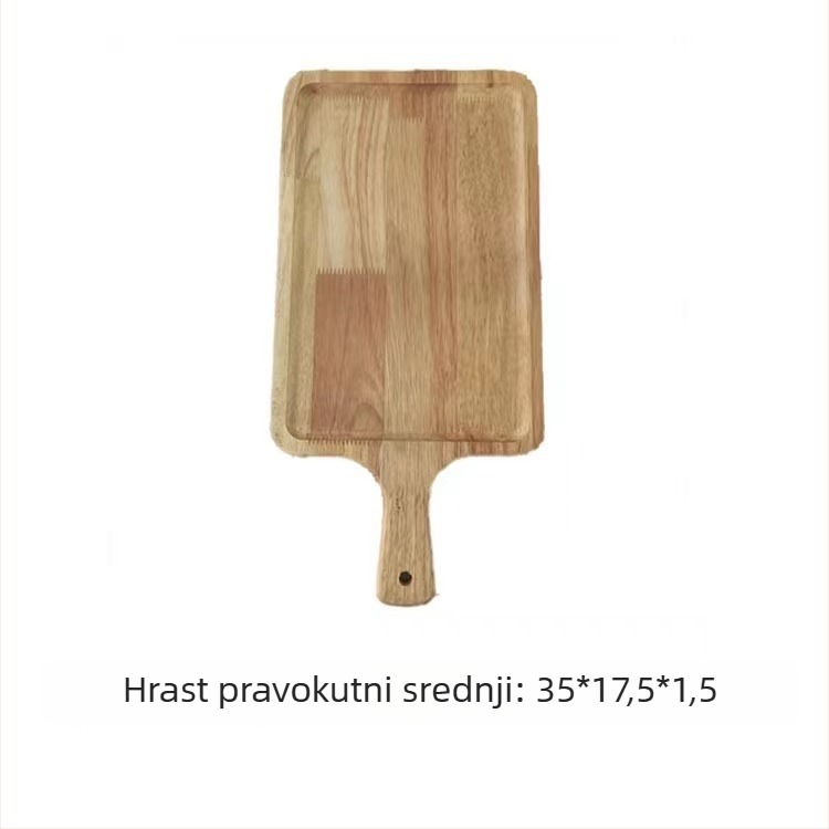 Drvena dvostruka daska za rezanje – pizza, sushi, peciva i kruh, masivno drvo