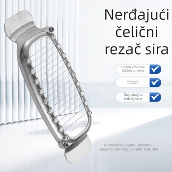 Rezač sira od nehrđajućeg čelika, prehrambena kvaliteta, kuhinjski alat s modernim minimalističkim dizajnom, mogućnost tlač logotipa