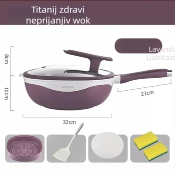 Tava za prženje s keramičkim premazom, staklenim poklopom, višeslojno dno, dubina 11 cm (keramički premaz; nelepivi; višeslojno dno; dubina 11 cm; stakleni poklop)