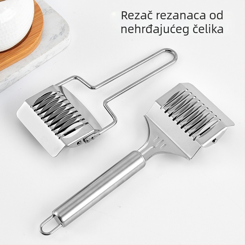 Nehrđajući čelični ručni rezač za rezance i izrađivač – Višefunkcionalni kuhinjski alat s presom za rezance i rezač za šalotu, moderan minimalistički dizajn