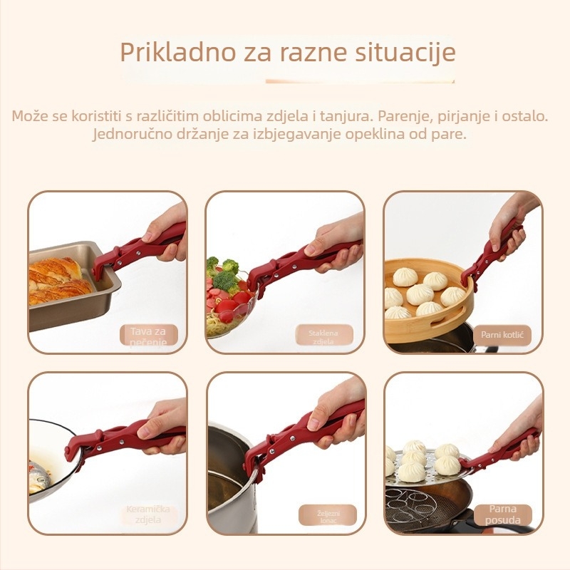 Protuklizni silikon klips za zdjele – Kuhinjski klips za zdjele i tanjure, siguran za paru, moderni minimalistički dizajn