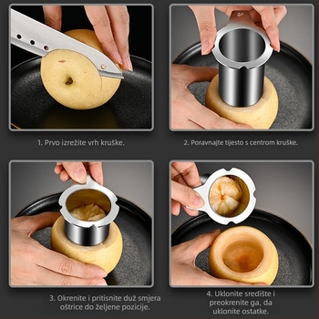 Uređaj za izdvajanje srži jabuke i kruške — 304 otporni čelik, debeli dizajn, ručni alat, lansiran zima 2024