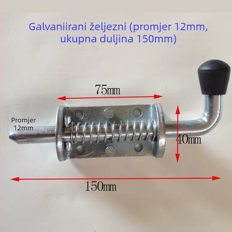 F-tip teški opružni zasun za električne kutije i ormane, od željeza, galvaniziran, prilagodljiv, više specifikacija